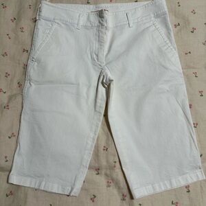 Vintage Y2K Prada Women's Cream Bermuda Shorts